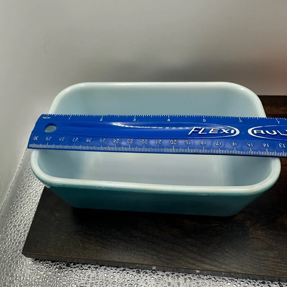 Vintage Pyrex Turquoise & Red Fridgie Storage Containers No Lids Set of 2